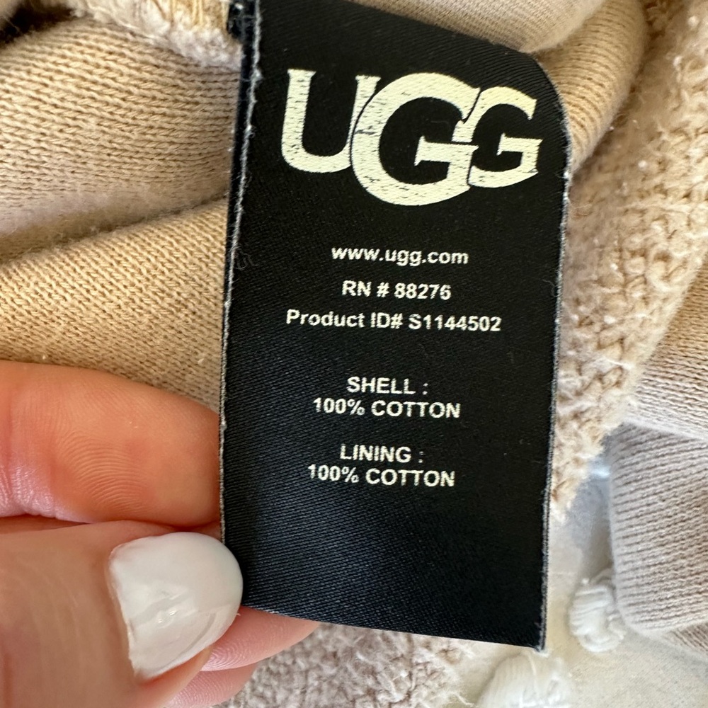 Ugg Elena Half Zip French Terry Pullover Sweatshirt in Cream - Picture 13 of 13